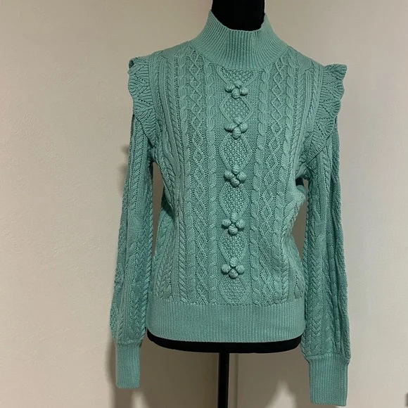 NWT - Charter Club Cable Knit Sweater- Porcelain Green - Picture 1 of 4